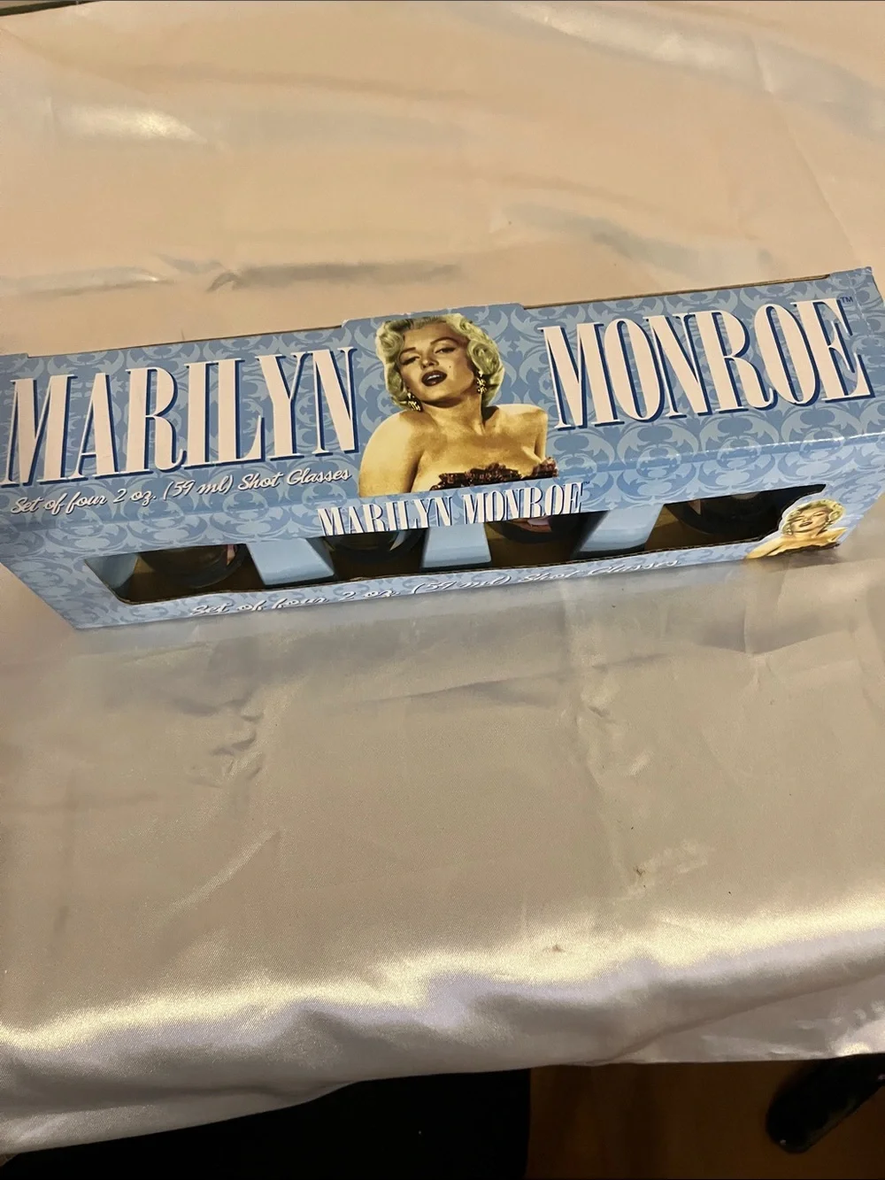 Marilyn Monroe Light Blue Shot Glass Gift Set - 4 Pack